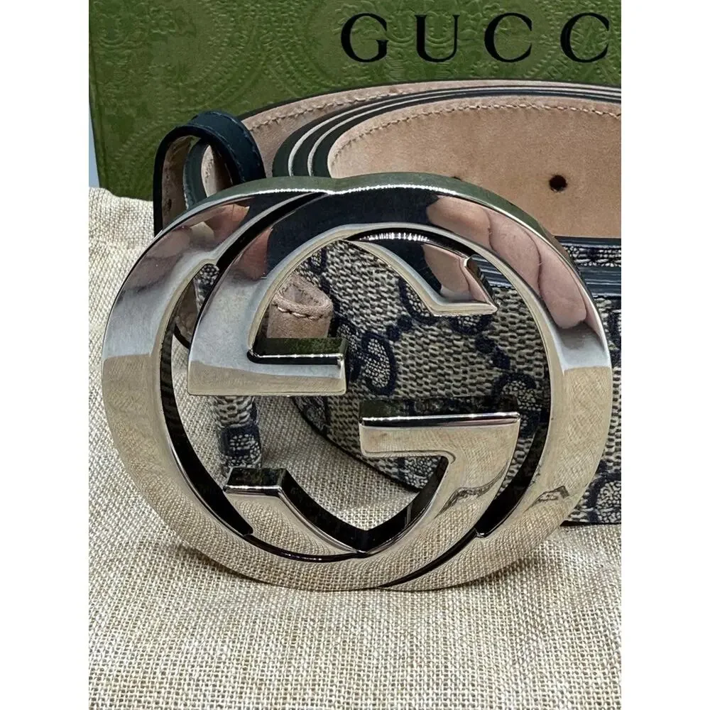 Men's Gucci 110-44 GG Web Belt in Box SPB-JB 371654